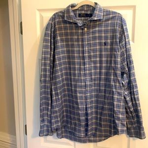Polo Ralph Lauren shirt NWOT size Large Blue/Grey Plaid